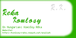 reka komlosy business card